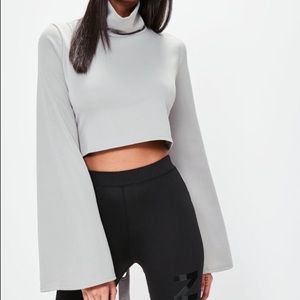 Londunn + Missguided open back high neck crop top